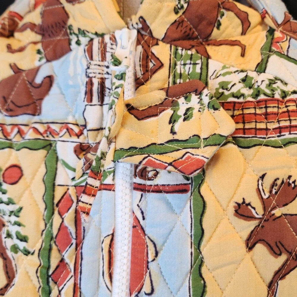 Vintage 23×52 Quilted Garment Bag With Rustic‎ Moose/Bear Pattern New With Tags